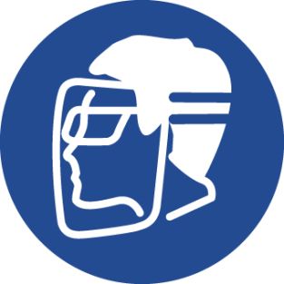 Påbudsskylt: ansiktsskydd