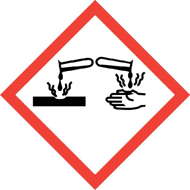 Faropiktogram GHS05, frätande